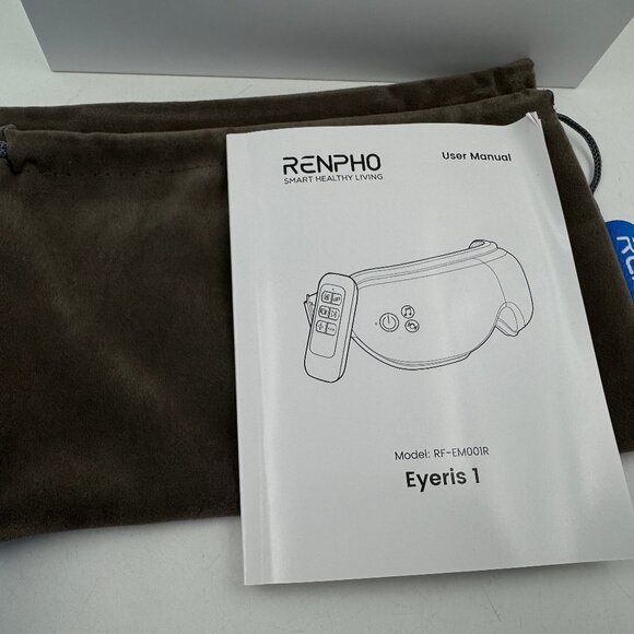 RENPHO Eyeris 1 Eye Massager with Heat Bluetooth Music, White - Improves Sleep - Picture 3 of 6